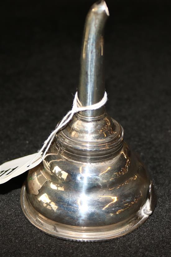 A George III silver wine funnel